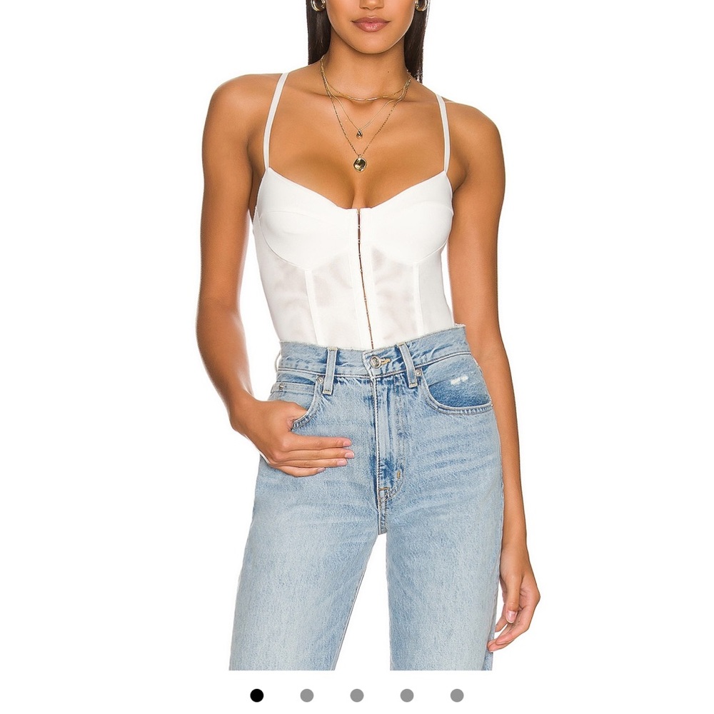 Free people Night Rhythm Corset Bodysuit in Ivory